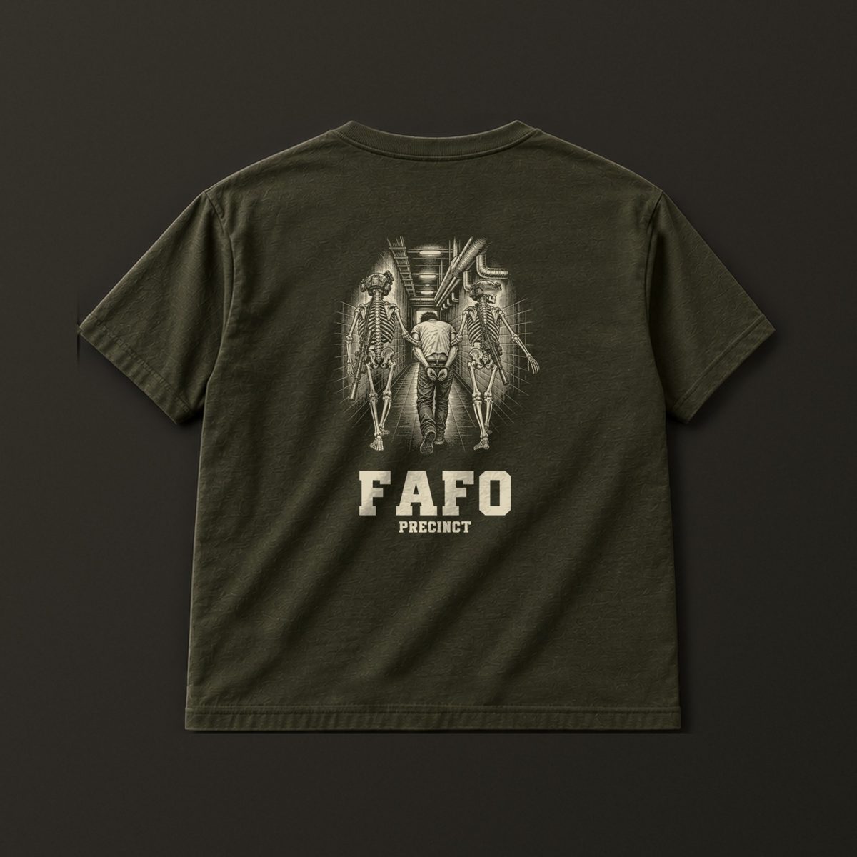 FAFO Tee, olive, back