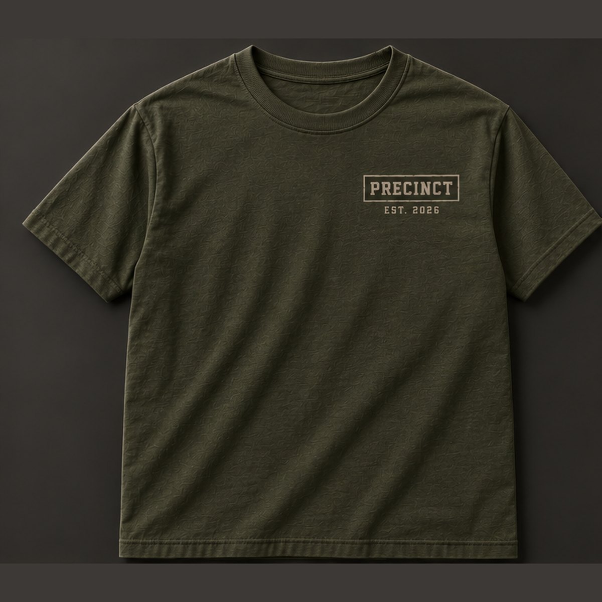 Nameplate Tee, olive, front